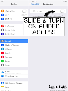This guide will walk you through how you can lock an iPad into one app. This is perfect for when students are using iPads for cetners and you are teaching a small group, students who get easily distracted or limiting screen time for your own children!